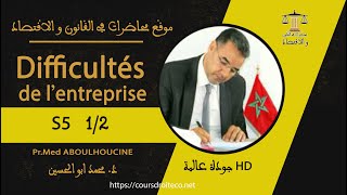 Cours Difficultés de lentreprise Pr ABOULHOUCINE S5 [upl. by Neerhtak]