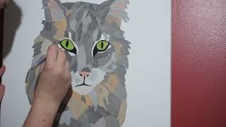 Whiskers SpeedPaint  Geometric Pet Painting Timelapse [upl. by Llen]