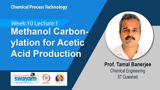 Lec 34 Methanol Carbonylation for Acetic Acid Production​ [upl. by Cherrita675]