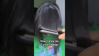 Styling curtain bangs 👩🏻‍🦰💖🎀 atyle trends beauty hairstyle makeup grwm viral shorts [upl. by Jemy]