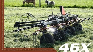 Pequea 46X 4 Rotor Hay Tedder [upl. by Nnair]