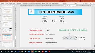 Simulación en Aspen Hysys de un reactor PFR adiabático [upl. by Eatnuhs]