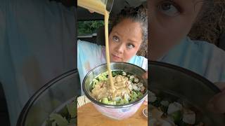 Literally my FAVORITE salad food foryou salad mukbang asmr [upl. by Zetnas]