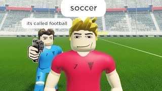 roblox footballsoccer stupid moments [upl. by Yzzo]