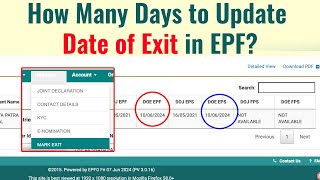 How Much Time Will It Take to Update Date of Exit in EPF Online in 2024 [upl. by Umeko575]