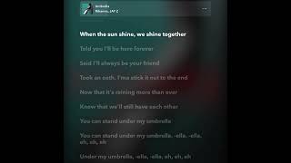 Umbrella lyrics [upl. by Llewon]