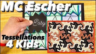 How to Make MC Escher Tessellations  Art Project Easy for Kids tessellations mrschuettesart [upl. by Nnylsor]