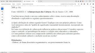 Em sua obra quotA Interpretação das Culturasquot o antropólogo Clifford Geertz explana a dificuldade de d [upl. by Ecirtnuahs]