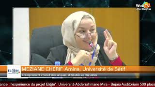 Enseignement intensif des langues difficultés et obstacles MEZIANE CHERIF Amina Université Sétif1 [upl. by Dnarb]