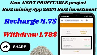 2024 New Best USDT Website Manimum Deposit 47USDDaily Withdraw 178USDLongTerm💯safe Project [upl. by Oiliruam]