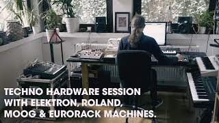 Techno session with Elektron Roland Moog amp Eurorack machines [upl. by Aiza]