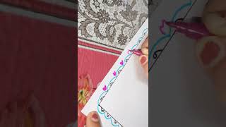 Aesthetic Border Design 💙 Easy making trending art drawing [upl. by Shelagh]