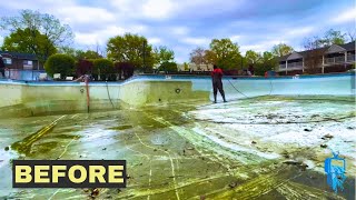 can it be restored   EP 6  Pool Transformation  Timelapse  pressure washing [upl. by Nodnalb]