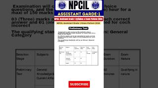 NPCIL Assistant Grade 1 Syllabus and Exam Pattern 2024 teachtak1191 shortfeed shorts [upl. by Miquela]