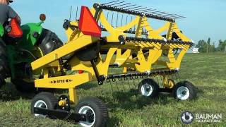 Bauman Manufacturing Hydraulic Lift Hay Fluffer Tedder [upl. by Bergeron668]