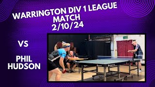 Neil Myatt vs Phil Hudson Short pips both sides  Warrington Div 1 League Match  21024 [upl. by Noeht]