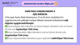 Kamu İhale KanunuMadde8 Eşik Değerler [upl. by Mariellen116]