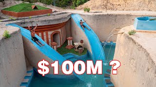 120 Days Building 20M Dollars Underground Luxury House and Swimming Pool with Twin Water Slide Park [upl. by Gilliam]