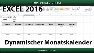 Dynamischen Monatskalender erstellen  Download Excel [upl. by Elamor93]