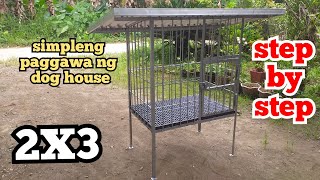 paano gumawa ng dog house  diydoghouse dogcage stickwelding [upl. by Alokin674]