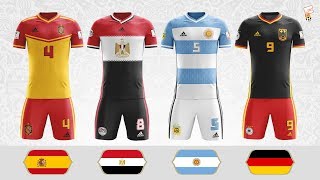 World Cup 2018 Flag Kits ⚽ 32 Stunning World Cup Flag Kit Concepts ⚽ Footchampion [upl. by Nnaeitak]