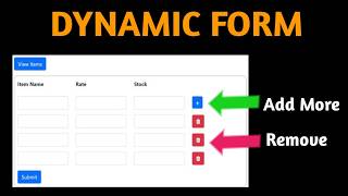 Add Remove Dynamic Input Fields in a PHP Form with jQuery and Submit using Ajax [upl. by Katonah801]