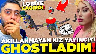 AKILLANMAYAN KIZ YAYINCIYI GHOSTLADIM  LOBİYE ÇAĞIRDI  BÜYÜK KAVGA  PUBG MOBİLE 🤬 [upl. by Winsor]