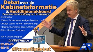 Terugkijken Debat over de Kabinetsformatie amp Hoofdlijnenakkoord  Formatiedebat Tweede Kamer [upl. by Anivram]