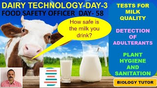 TESTS FOR MILK QUALITY AND DETECTION OF ADULTERANTS  DAIRY PLANT EQUIPMENT HYGIENE AND SANITATION [upl. by Colley]