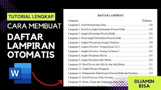 Cara Membuat Daftar Lampiran Otomatis di Ms Word dengan CEPAT [upl. by Grimona656]