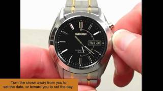 Instructions How to Set the Day and Date of a Watch [upl. by Atilek]