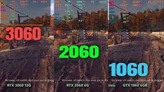 Rtx 3060 vs rtx 2060 vs gtx 1060 6gb [upl. by Fawne]