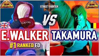 SF6 🔥 Ending Walker 1 Ranked Ed vs Takamura Ken 🔥 SF6 High Level Gameplay [upl. by Enylodnewg]