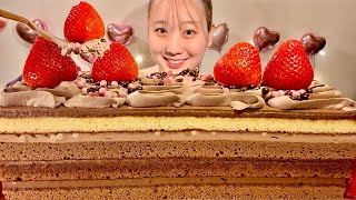 ASMR Chocolate Cake【Mukbang Eating Sounds】【English subtitles】 [upl. by Airtina]